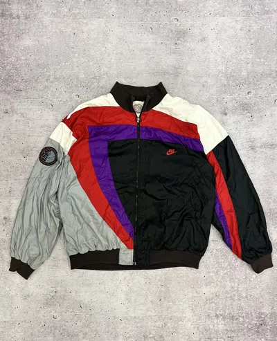 Pre-owned Nike X Vintage Nike Vintage International 90's Nylon Track Jacket In Multicolor
