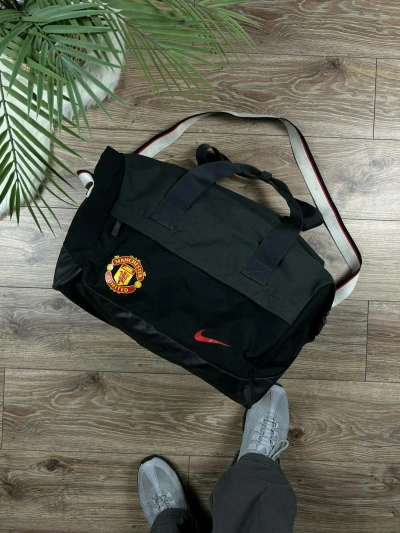 Pre-owned Nike X Vintage Nike Vintage Manchester United Dwoosh Sport/travel Bag In Black