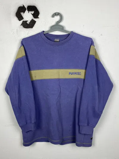 Pre-owned Nike X Vintage Nike Vintage Sweatshirt Faded Logo Baggy In Violet