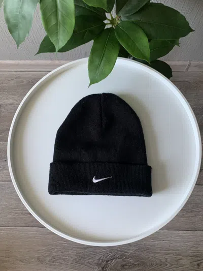 Pre-owned Nike X Vintage Nike Vintage Swoosh Black Classic Drill Hat 90's