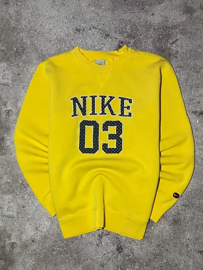 Pre-owned Nike X Vintage Nike Vintage Y2k Yellow Sweatshirt