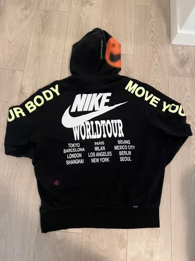 Pre-owned Nike X Vintage Nike World Tour Move Your Body Hoodie Sweatshirt Hype In Black