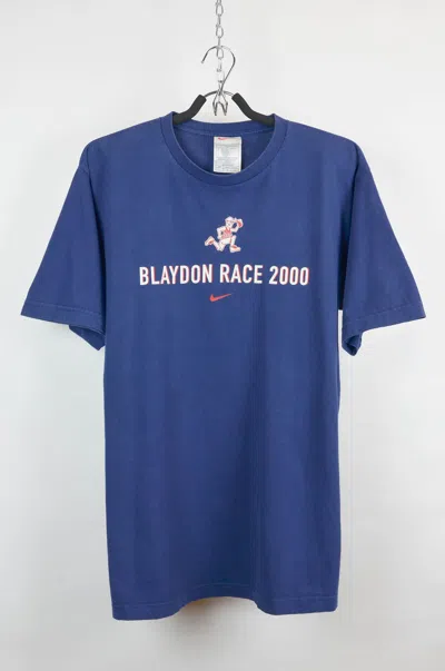 Pre-owned Nike X Vintage Nike Y2k Blaydon Race 2000 T-shirt In Navy