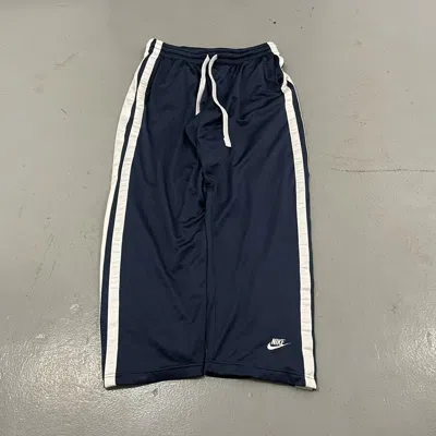 Pre-owned Nike X Vintage Nike Y2k Crazy Baggy Side Striped Essential Track Pants In Navy