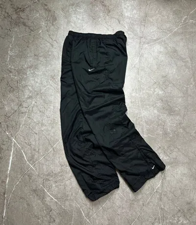 Pre-owned Nike X Vintage Nike Y2k Drill Nylon Track Pants In Black