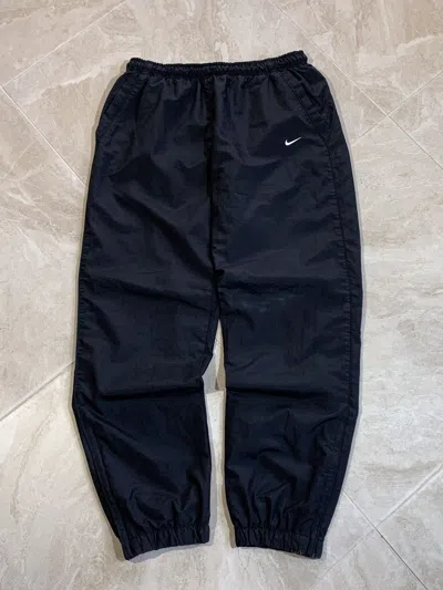 Pre-owned Nike X Vintage Nike Y2k Drill Streetwear Style Vintage Nylon Track Pants In Black
