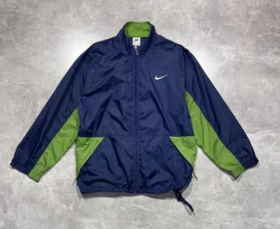 Pre-owned Nike X Vintage Nike Y2k Nylon Light Olympic Jacket Windbreaker In Blue Green