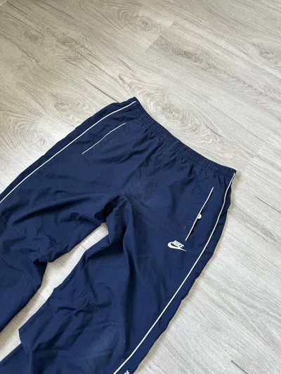 Pre-owned Nike X Vintage Nylon Casual Sweatpants Nike Y2k In Bleu