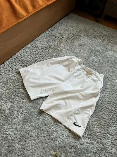 Pre-owned Nike X Vintage Shorts Nike Vintage Size L Streetwear Drill Swoosh 90's 00s In White