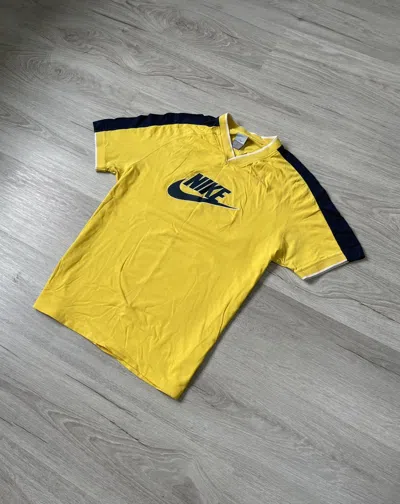 Pre-owned Nike X Vintage T-shirt Men's Nike Big Logo In Yellow