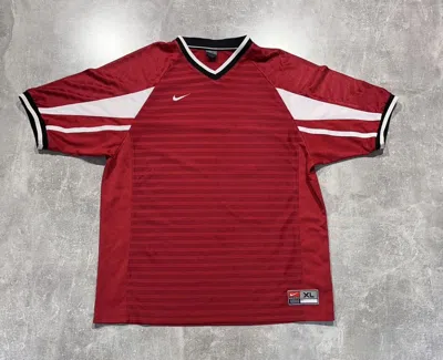 Pre-owned Nike X Vintage Tee Shirt Nike Swoosh Oversized Y2k Style In Red