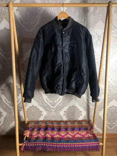 Pre-owned Nike X Vintage Very Nike Air Bomber Light Jacket Drill Y2k 90's Swoosh In Black