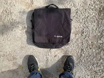 Pre-owned Nike X Vintage Very Nike Multipocket Messenger Bag Drill 90's Y2k Hype In Black