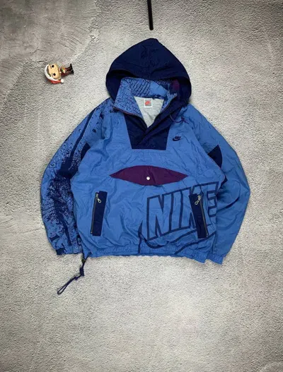 Pre-owned Nike X Vintage Very Vintage Nike Nylon Jacket Anorak Y2k 90's In Blue