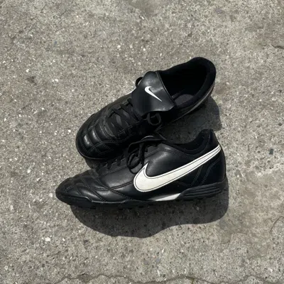 Pre-owned Nike X Vintage Vntg 00s Nike Tiempo Leather Soccer Boots 2009 Streetwear In Black