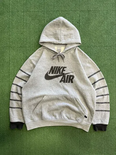 Pre-owned Nike X Vintage Y2k Nike Air Big Logo Swoosh 90's Baggy Hoodie In Grey