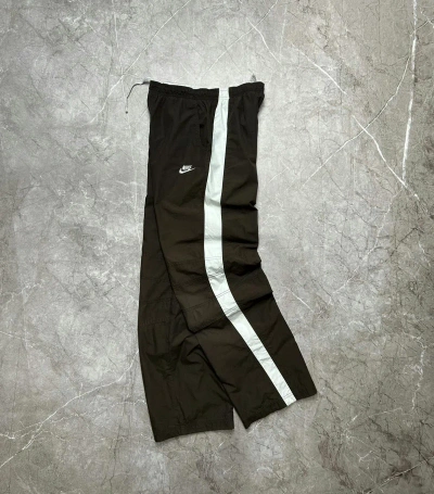 Pre-owned Nike X Vintage Y2k Nike Brown Track Pants Swoosh