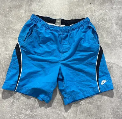Pre-owned Nike X Vintage Y2k Nike Shorts Embroidered Logo In Blue
