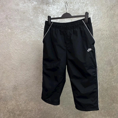 Pre-owned Nike X Vintage Y2k Nike Vtg 00s Nylon Shorts Long Bridges Medium In Black