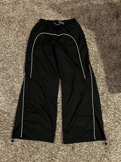 Pre-owned Nike X Vintage Y2k Track Pants Super Baggy Nylon Gorpcore In Black