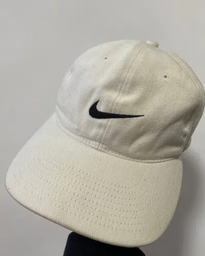 Pre-owned Nike X Vintage Y2k Vintage Nike Cap Hat Streetwear Swoosh Hype Vtg In White