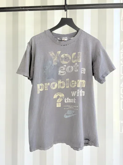 Pre-owned Nike X Vintage You Got A Problem? Sun Faded Shirt Thrashed Distressed In Black
