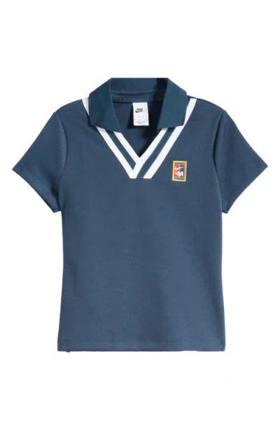 Nike X Yoon Ahn Johnny Collar Polo In Armory Navy/white