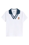 Nike X Yoon Ahn Johnny Collar Polo In White/ Armory Navy