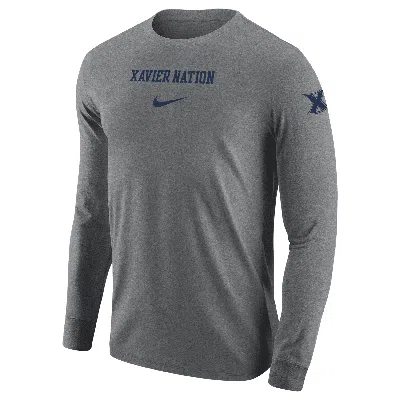 Nike Xavier  Men's College Long-sleeve T-shirt In Gray