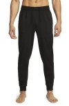 Nike Yoga Dri-fit Jersey Joggers In Black/black