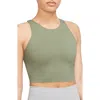 Nike Yoga Dri-fit Luxe Crop Tank In Oil Green/multi Color