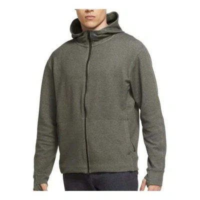 Nike Yoga Full-length Zipper Cardigan Gray In Green