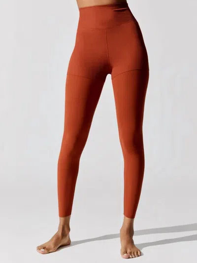 Nike Yoga Luxe Layered Tight Leggings In Rugged Orange In Brown