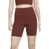 Nike Yoga Luxe Tight Shorts In Oxen Brown/iron Grey