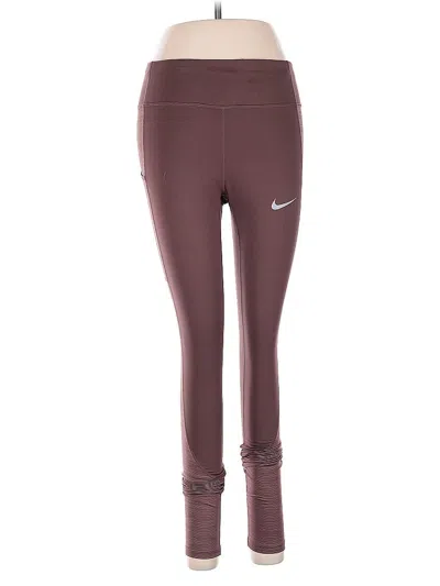 Pre-owned Nike Yoga Pants In Burgundy