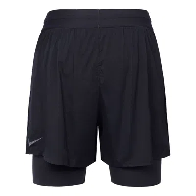 Nike Yoga Solid Color Lacing Breathable Casual Sports Shorts Black In Blue
