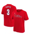 Nike Youth Bryce Harper Red Philadelphia Phillies Home Player Name Number T-shirt In Red