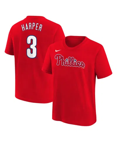 Nike Youth Bryce Harper Red Philadelphia Phillies Home Player Name Number T-shirt