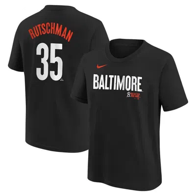 Nike Kids' Youth  Adley Rutschman Black Baltimore Orioles Fuse City Connect Name & Number T-shirt