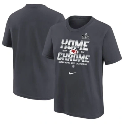 Nike Kids' Youth   Anthracite Kansas City Chiefs Super Bowl Lviii Champions Parade T-shirt