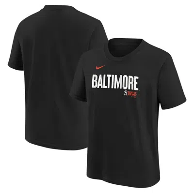 Nike Kids' Youth  Black Baltimore Orioles City Connect Wordmark T-shirt
