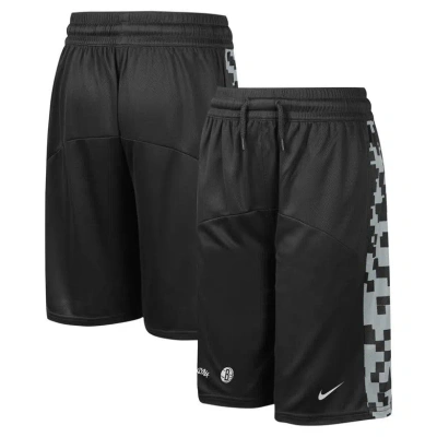 Nike Kids' Youth  Black Brooklyn Nets Courtside Starting Five Team Shorts