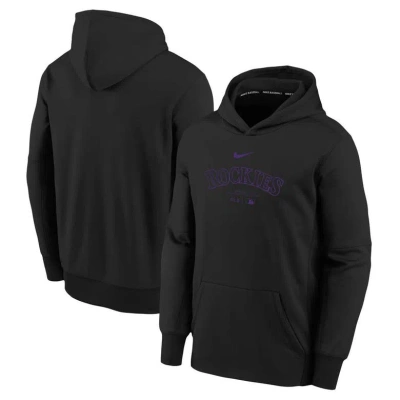 Nike Kids' Youth  Black Colorado Rockies Authentic Collection Performance Pullover Hoodie