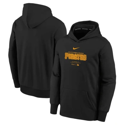 Nike Kids' Youth  Black Pittsburgh Pirates Authentic Collection Performance Pullover Hoodie