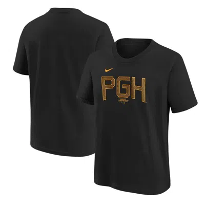 Nike Kids' Youth  Black Pittsburgh Pirates City Connect Wordmark T-shirt
