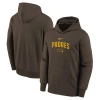 NIKE YOUTH NIKE BROWN SAN DIEGO PADRES AUTHENTIC COLLECTION PERFORMANCE PULLOVER HOODIE