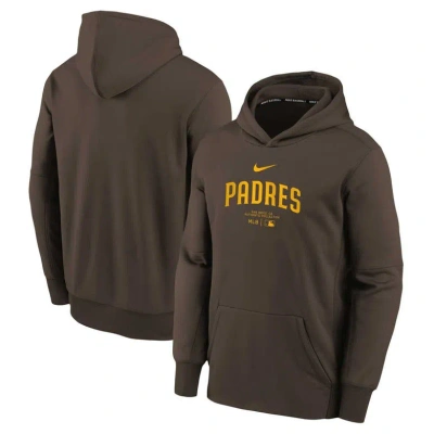 Nike Kids' Youth  Brown San Diego Padres Authentic Collection Performance Pullover Hoodie