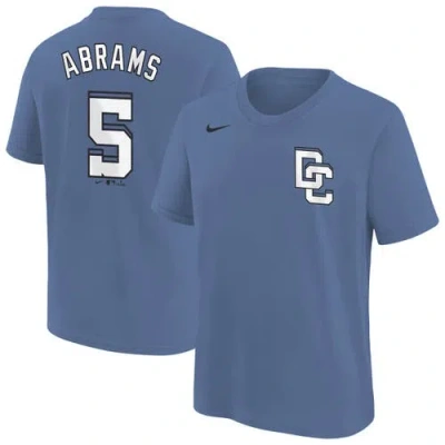 Nike Kids' Youth  Cj Abrams Blue Washington Nationals Fuse City Connect Name & Number T-shirt