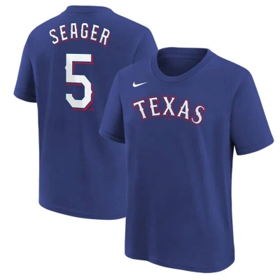 Nike Kids' Big Boys  Corey Seager Royal Texas Rangers Home Player Name And Number T-shirt