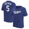 NIKE YOUTH NIKE FREDDIE FREEMAN ROYAL LOS ANGELES DODGERS HOME PLAYER NAME & NUMBER T-SHIRT